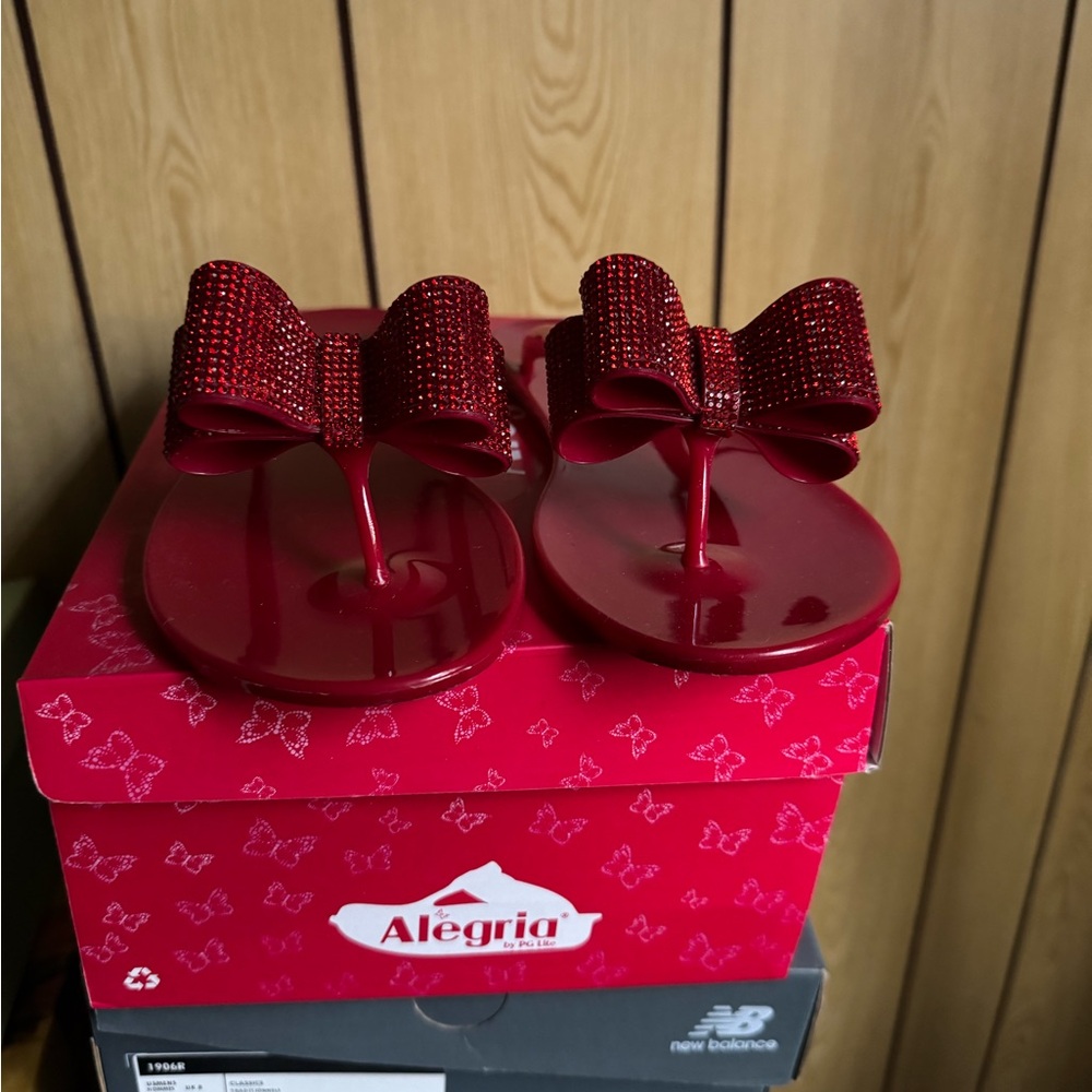 INC International Concepts Red Jelly Bow Sandals